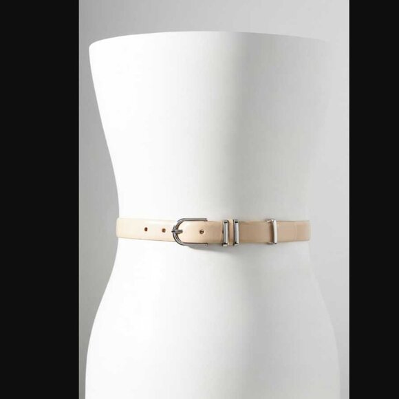 New women\'s XS S  XL Anthropologie Basic Keeper belt in Cream leather main image 6